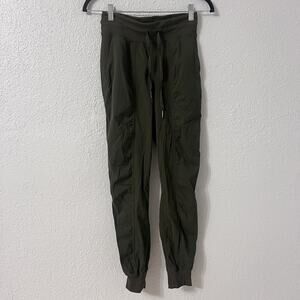Lululemon Dance Studio Jogger Womens 2 Olive Green Drawstring